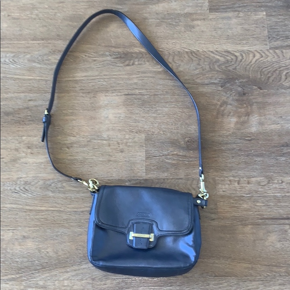 Blue Coach Leather Crossbody Small Saddle Purse